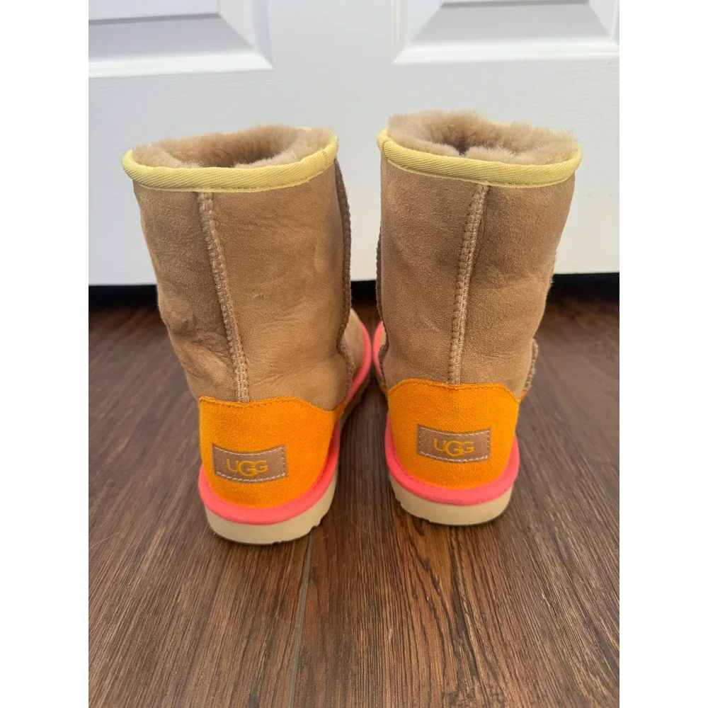UGG Classic Short Chestnut Orange Pink Suede‎ Sheepskin Boots